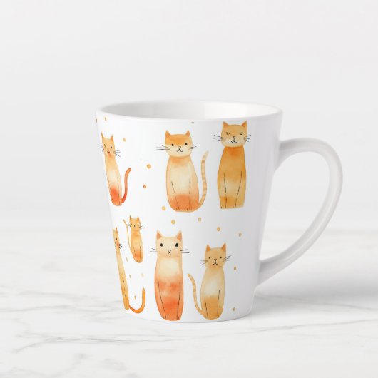 Tasse Latte Chats Kitty Orange (Droite)