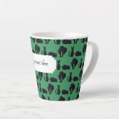 Tasse Latte Chats Noirs Blocs Halloween Pixel Art Motif (Angle droit)