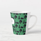 Tasse Latte Chats Noirs Blocs Halloween Pixel Art Motif (Droite)