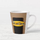 Tasse Latte Chauffage et servir le texte noir Gfx (Droite)