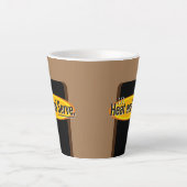 Tasse Latte Chauffage et servir le texte noir Gfx (Devant)