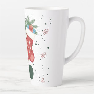 Tasse Latte Chaussettes de Noël et cadeaux mignons motif de va