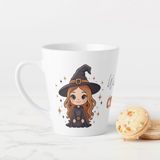 Tasse Latte Chauve sorcière d'Halloween | Éffrayant adorable (En situation)