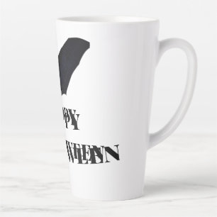 Tasse Latte Chauve-souris noire joyeux Halloween ajouter nom t