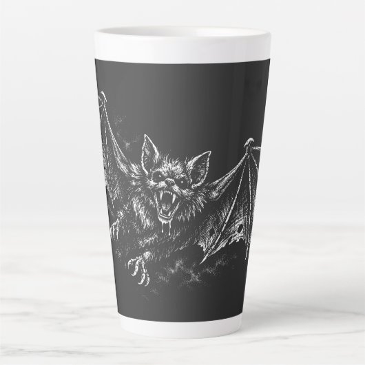 Tasse Latte Chauve-souris plongeante - par BurnsInHell (Devant)