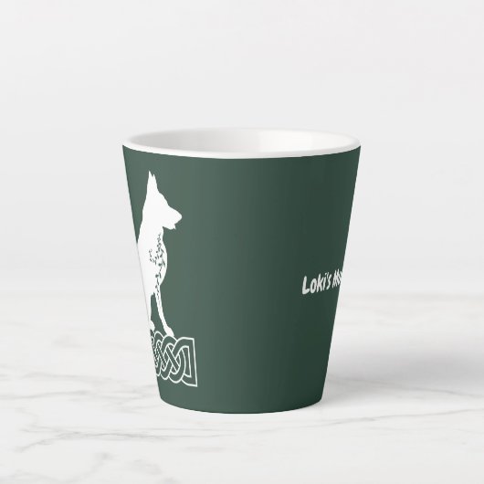 Tasse Latte Chepherd allemand Loki Sailor's Knot Blanc Custom (Devant)