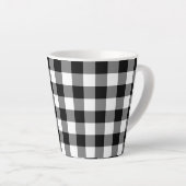 Tasse Latte Chèque de buffle noir et blanc (Angle droit)