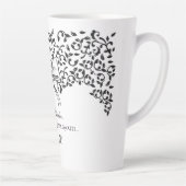 Tasse Latte Cher Lecteur Régencecore Ruban Orné Floral Script (Droite)