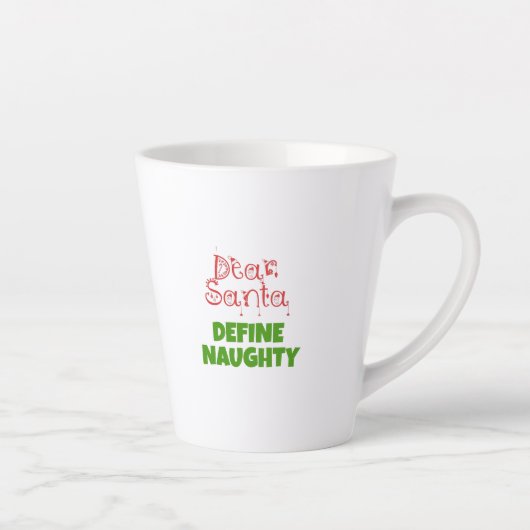 Tasse Latte Cher Père Noël définir vilain (Droite)