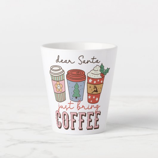 Tasse Latte Cher Père Noël | Latte de café de Noël (Devant)