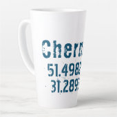Tasse Latte Chernihiv Ukraine Latitude & Longitude désistée (Angle gauche)