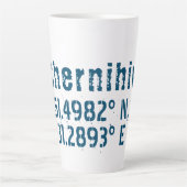 Tasse Latte Chernihiv Ukraine Latitude & Longitude désistée (Devant)