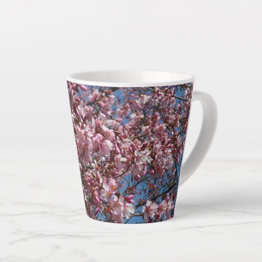 Tasse Latte Cherry Blossoms et Blue Sky Spring Floral (Angle droit)