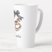 Tasse Latte Cheval à bascule Noël arc bleu (Angle droit)
