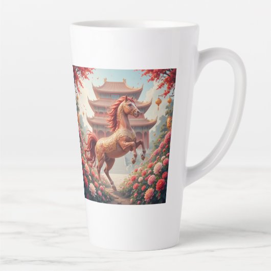 Tasse Latte Cheval année de Chine  (Droite)