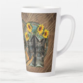 Tasse Latte Cheval Cowboy Boots Wagon Wheels Sunflowers Wester (Droite)
