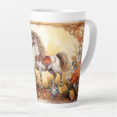 Tasse Latte Cheval de carrousel blanc (Angle droit)