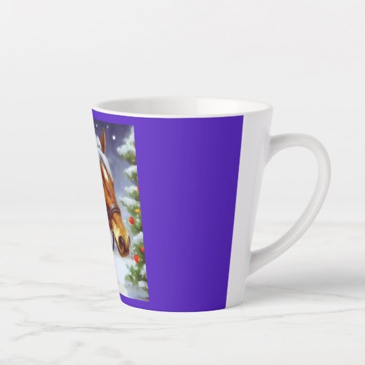 Tasse Latte Cheval de Noël 3 (Droite)