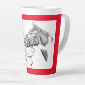 Tasse Latte Cheval et Père Noël pour Noël (Angle droit)