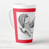 Tasse Latte Cheval et Père Noël pour Noël (Angle gauche)