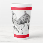 Tasse Latte Cheval et Père Noël pour Noël (Devant)