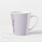 Tasse Latte Cheval floral blanc lavande (Droite)