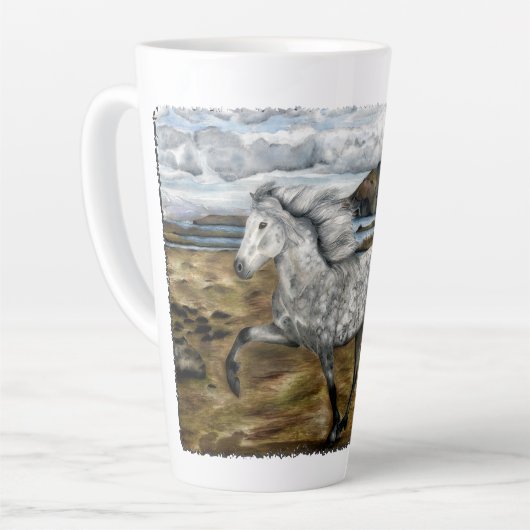 Tasse Latte Cheval Islandais Charismatique (Angle gauche)