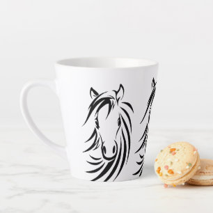 Tasse Latte Cheval noir