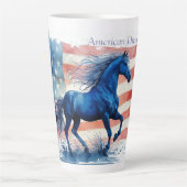 Tasse Latte Cheval patriotique américain Dream (Devant)