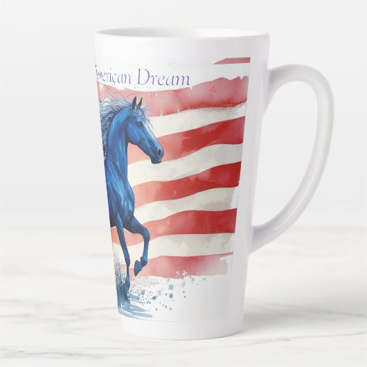 Tasse Latte Cheval patriotique américain Dream (Droite)