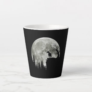 Tasse Latte Cheval Stand Sur Montagne Éffrayante Lune D'Hallow