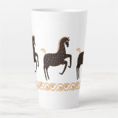 Tasse Latte Cheval tacheté Black Gold Folk Art (Devant)
