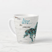 Tasse Latte Cheval Turquoise Galloping (Angle gauche)