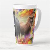 Tasse Latte Chevaux (Angle droit)