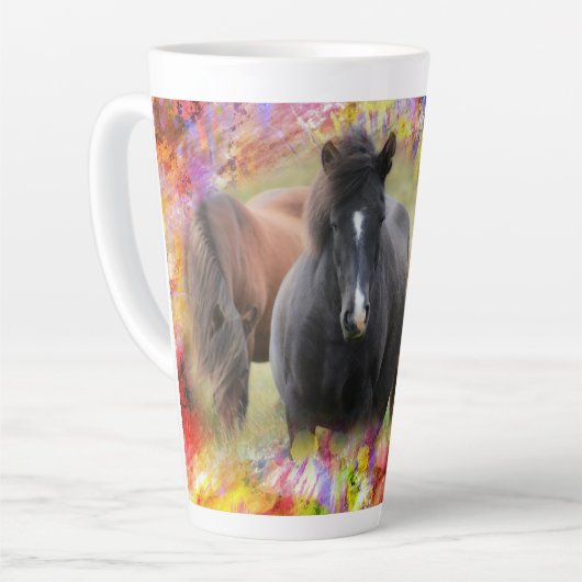 Tasse Latte Chevaux (Angle gauche)