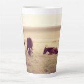 Tasse Latte Chevaux au pâturage (Devant)