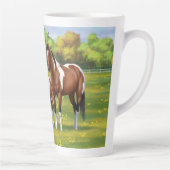 Tasse Latte Chevaux Du Quartier De Peinture De Baie Pinto En P (Droite)