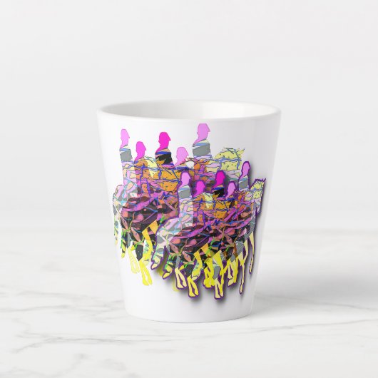 Tasse Latte Chevaux Et Riders (Devant)