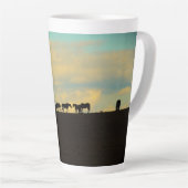 Tasse Latte Chevaux sur la colline (Angle droit)