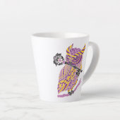 Tasse Latte Chevêche des cornes pourpres (Angle droit)