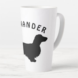 Tasse Latte Cheveux longs Dachshund - Silhouette 1