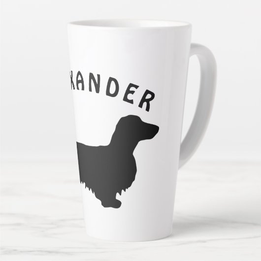 Tasse Latte Cheveux longs Dachshund - Silhouette 1 (Angle droit)