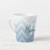Tasse Latte Chevron blanc ciel bleu (Angle gauche)