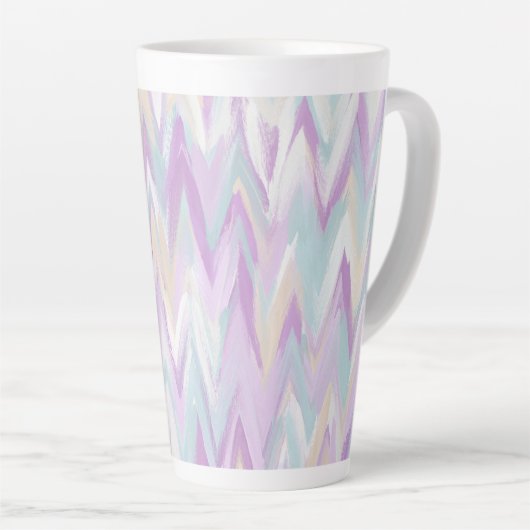 Tasse Latte Chevrons Abstraits (Angle droit)