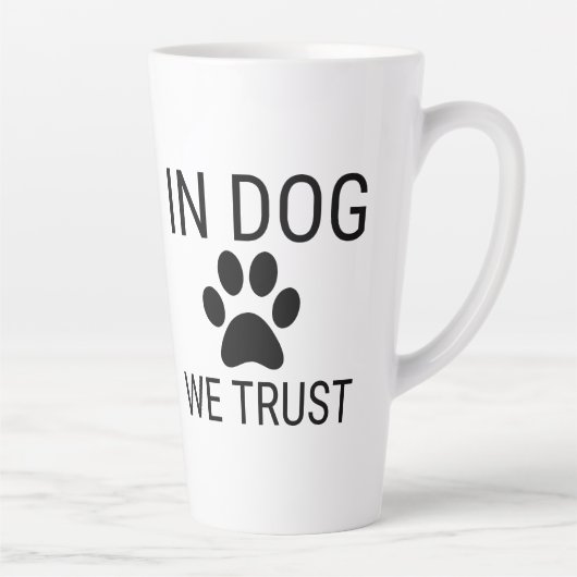 Tasse Latte Chez le chien, nous avons confiance (Droite)