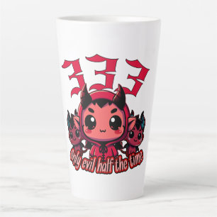 Tasse Latte Chibi Devil - 333 Seulement le mal moitié du temps