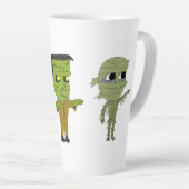 Tasse Latte Chibi vampire, monstre et maman (Angle droit)