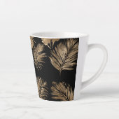 Tasse Latte Chic Black Gold Tropical Feuilles (Droite)