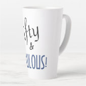 Tasse Latte Chic Bleu & Blanc Cinquante & FABULEUX! Anniversai (Angle droit)