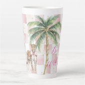 Tasse Latte Chic Carré Gold Palm Tree Leopard (Devant)